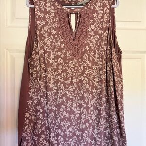 Daniel Rainn Mauve Floral Sleeveless Blouse